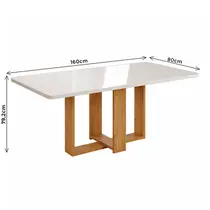 Mesa de Jantar 6 Lugares Viero Florida 160x80cm