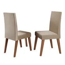 Conjunto Mesa de Jantar Florida com Vidro e 6 Cadeiras Milão Viero – Mel Blonde Off White /Bronze