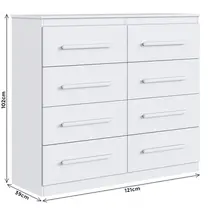 Cômoda 8 Gavetas 100% MDF Doripel Arizona Plus