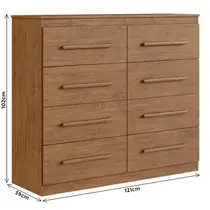 Cômoda 8 Gavetas 100% MDF Doripel Arizona Plus