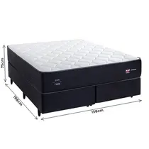 Cama Box Queen Herval C1929 Idea 158x198X75cm Molas Maxspring - Preto