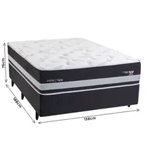 Cama Box Casal Herval C1939 Idea 138x188X76cm Molas Maxspring - Preto