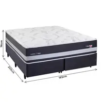 Cama Box King Herval C1939 Idea 193x203X76cm Molas Maxspring - Preto