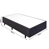 Base para Cama Box Solteiro Herval Idea Diamante 88x188x43cm - Preto