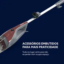 Aspirador de Pó Vertical Oster Stick OASP610 2 em 1 600W Cinza/vermelho