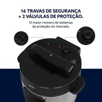 Panela de Pressão Elétrica Oster OPAN930 5,7 Litros Preto/Inox