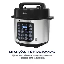 Panela de Pressão Elétrica Oster OPAN930 5,7 Litros Preto/Inox