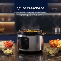 Panela de Pressão Elétrica Oster OPAN930 5,7 Litros Preto/Inox