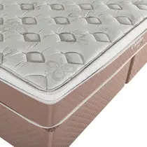 Cama Box Queen Herval Coimbra 158x198x63cm Molas Maxspring - Marrom