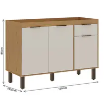Balcão Pia 120cm 3 Portas 1 Gaveta Genialflex Madalena