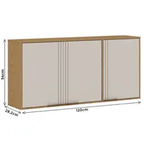 Conjunto Armário Aéreo 120cm 3 Portas e Aéreo 70cm 1 Porta Basculante Genialflex Madalena