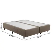 Base para Cama Box King Herval Idea Suede 193x203x38cm - Marrom