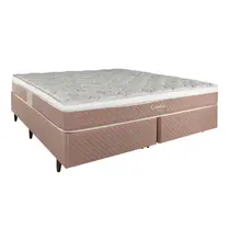 Cama Box King Herval Coimbra 193x203x63cm Molas Maxspring - Marrom