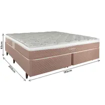 Cama Box King Herval Coimbra 193x203x63cm Molas Maxspring - Marrom