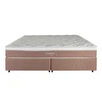 Cama Box King Herval Coimbra 193x203x63cm Molas Maxspring - Marrom