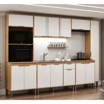 Cozinha Completa 13 Portas 1 Gaveta Genialflex Madalena Cinamomo/Off White