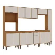 Cozinha Completa 13 Portas 1 Gaveta Genialflex Madalena Cinamomo/Off White