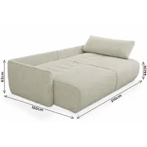 Sofá-Cama 2 Lugares 2,1m Tramado Ferguile Cayman