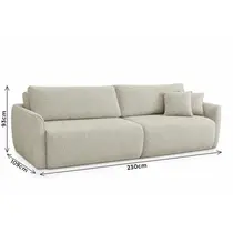 Sofá-Cama 3 Lugares 2,3m Tramado Ferguile Cayman