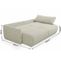 Sofá-Cama 3 Lugares 2,3m Tramado Ferguile Cayman