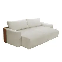 Sofá-Cama 2 Lugares 2,1m Tramado/Couro Sintético Ferguile Nature