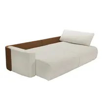 Sofá-Cama 2 Lugares 2,1m Tramado/Couro Sintético Ferguile Nature