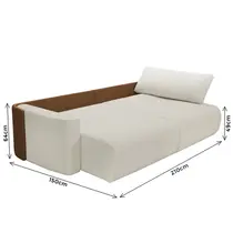 Sofá-Cama 2 Lugares 2,1m Tramado/Couro Sintético Ferguile Nature