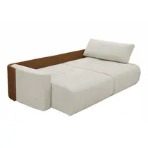 Sofá-Cama 3 Lugares 2,3m Tramado/Couro Sintético Ferguile Nature