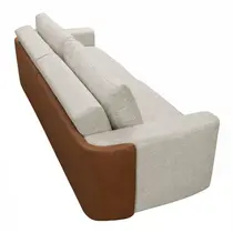 Sofá-Cama 3 Lugares 2,3m Tramado/Couro Sintético Ferguile Nature