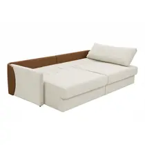 Sofá-Cama 3 Lugares 2,4m Tramado/Couro Sintético Ferguile Inovare