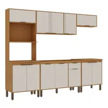 Cozinha Completa 12 Portas 1 Gaveta Genialflex Madalena Cinamomo/Off White