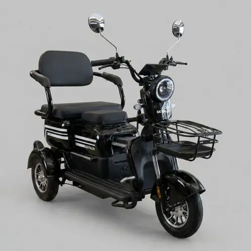 Triciclo Elétrico Skyrun 3 Lugares 1000w Autonomia 40 á 50km - Preto