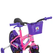 Bicicleta Infantil Aro 16 com Rodinhas Free Action Kiss com Cesta Freio V-Brake - Rosa Chicle