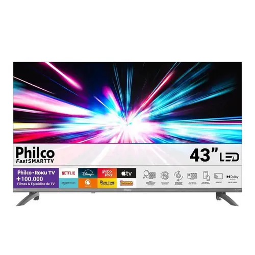 Smart TV 43” Philco DLED Full HD P43CRA Roku TV HDR 3 HDMI 2 USB
