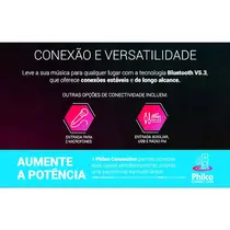 Caixa de Som Philco PCX7300 1700W com Bluetooth e Show de Luzes - Preto