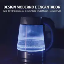 Chaleira Elétrica Mondial Glass View CE-19-GI 1,7L com Jarra de Vidro
