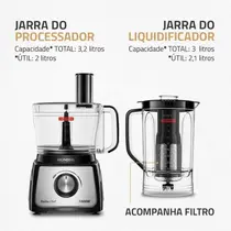 Multiprocessador Mondial MPN-01-BF 9 em 1 com 2 Velocidades 1000W Preto