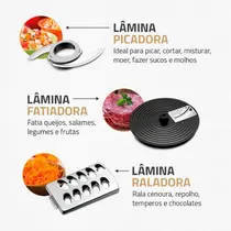 Multiprocessador Mondial MPN-01-BF 9 em 1 com 2 Velocidades 1000W Preto