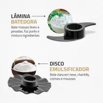 Multiprocessador Mondial MPN-01-BF 9 em 1 com 2 Velocidades 1000W Preto