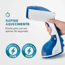 Passadeira a Vapor Portátil Mondial VP-09 Branco/Azul