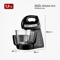 Batedeira Mondial Bella Massa B-23 NP 4 Velocidades + Turbo 500W Preto