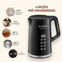 Chaleira Elétrica Mondial CE-18-DP 1,7L com Controle de Temperatura