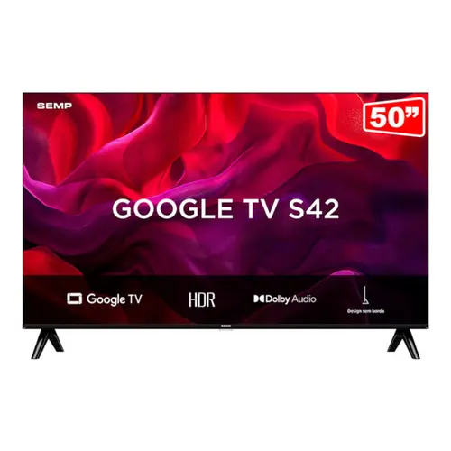 Smart TV 50” Semp Full HD 50S42 LED Bluetooth com Google TV HDR 2 HDMI 1 USB