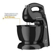 Batedeira Britânia Perola 550 Turbo Double Bowl 4 Velocidades + Turbo 500W Preto