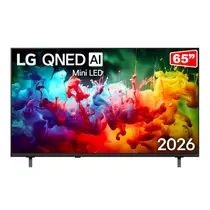 Smart TV 4K 65” LG QNED Mini LED UHD 65QNED70BSA Processador Alpha 7 AI Processor 4K Gen9 HDR/HLG 3 HDMI 1 USB