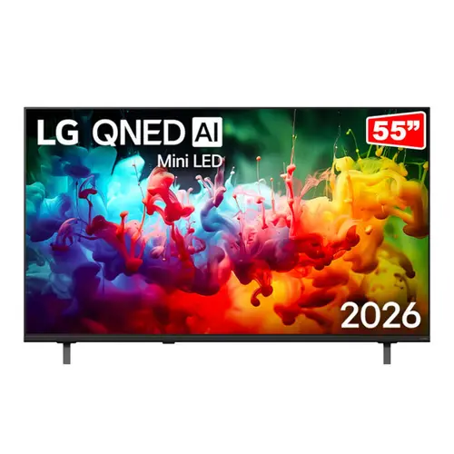 Smart TV 4K 55” LG QNED Mini LED UHD 55QNED70BSA Processador Alpha 7 AI Processor 4K Gen9 HDR/HLG 3 HDMI 1 USB