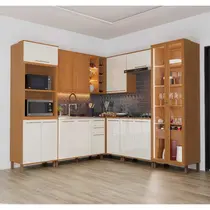 Cozinha Completa 16 Portas 3 Gavetas Indekes Damasco - Freijo/Off White