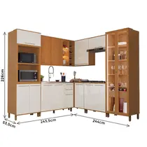 Cozinha Completa 16 Portas 3 Gavetas Indekes Damasco - Freijo/Off White