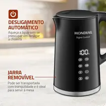 Chaleira Elétrica Mondial CE-18-DP 1,7L com Controle de Temperatura