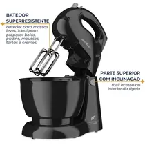 Batedeira Britânia Perola 550 Turbo Double Bowl 4 Velocidades + Turbo 500W Preto